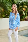 KEYHOLE TOP - blue pais